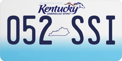 KY license plate 052SSI