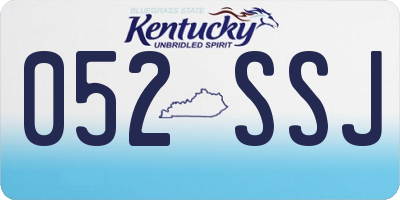 KY license plate 052SSJ