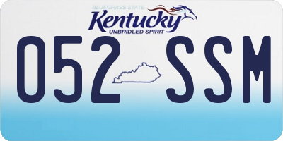 KY license plate 052SSM