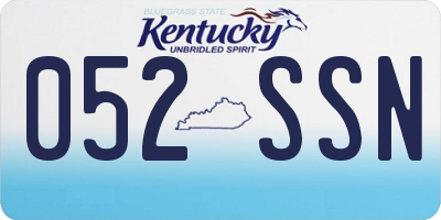 KY license plate 052SSN