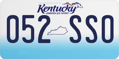 KY license plate 052SSO