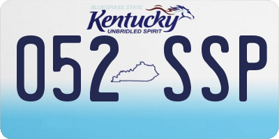 KY license plate 052SSP