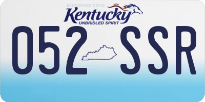 KY license plate 052SSR