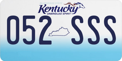 KY license plate 052SSS