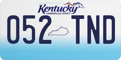 KY license plate 052TND