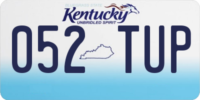 KY license plate 052TUP