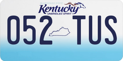 KY license plate 052TUS