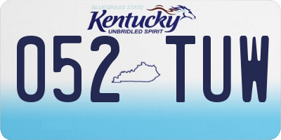 KY license plate 052TUW