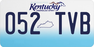 KY license plate 052TVB
