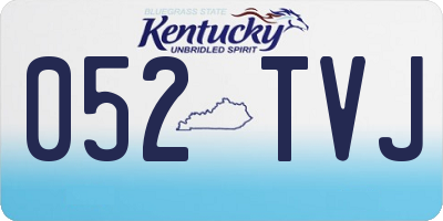 KY license plate 052TVJ