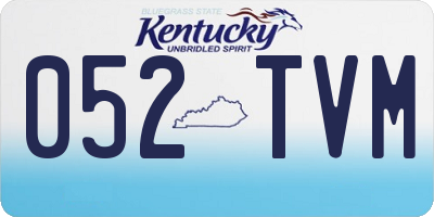 KY license plate 052TVM