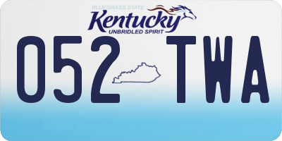 KY license plate 052TWA