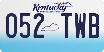 KY license plate 052TWB