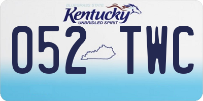 KY license plate 052TWC