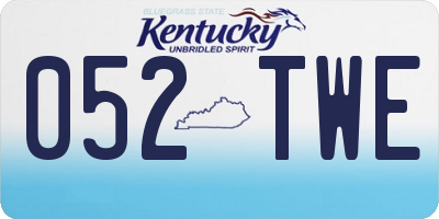 KY license plate 052TWE