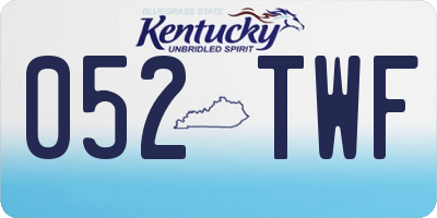 KY license plate 052TWF