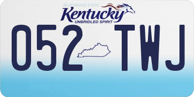KY license plate 052TWJ