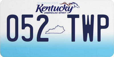 KY license plate 052TWP