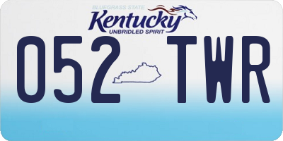 KY license plate 052TWR