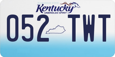 KY license plate 052TWT