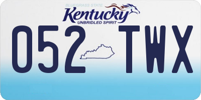 KY license plate 052TWX