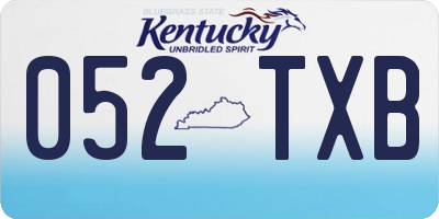 KY license plate 052TXB