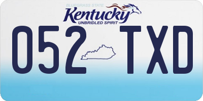 KY license plate 052TXD