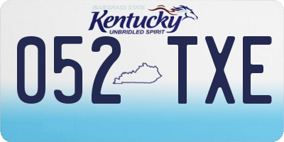 KY license plate 052TXE