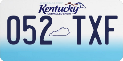 KY license plate 052TXF