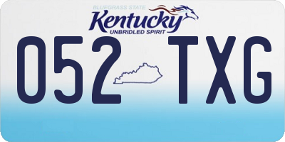 KY license plate 052TXG