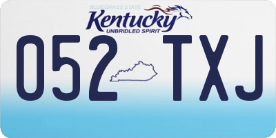KY license plate 052TXJ