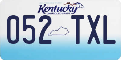 KY license plate 052TXL
