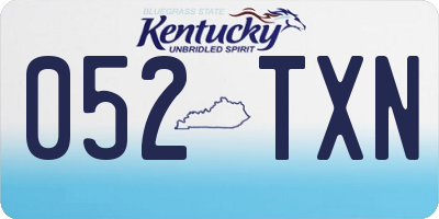 KY license plate 052TXN