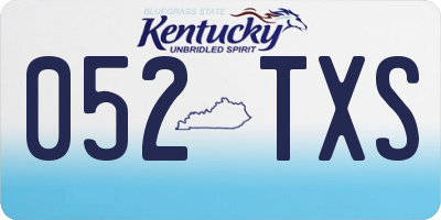 KY license plate 052TXS