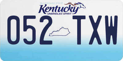 KY license plate 052TXW