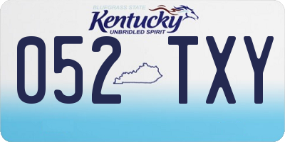 KY license plate 052TXY