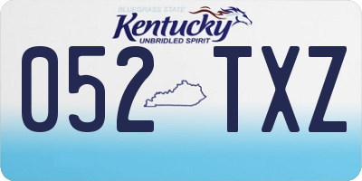 KY license plate 052TXZ