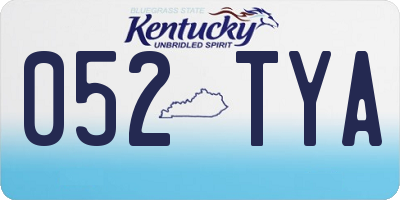 KY license plate 052TYA