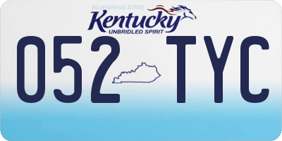 KY license plate 052TYC