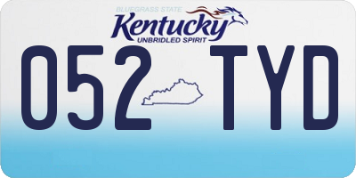 KY license plate 052TYD