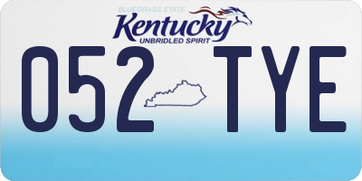 KY license plate 052TYE