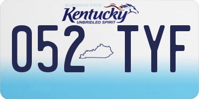 KY license plate 052TYF