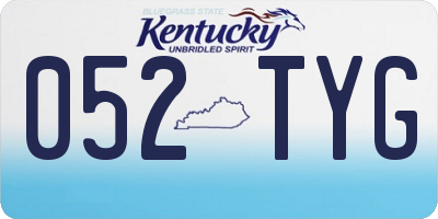 KY license plate 052TYG