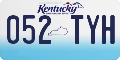 KY license plate 052TYH