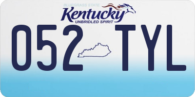 KY license plate 052TYL