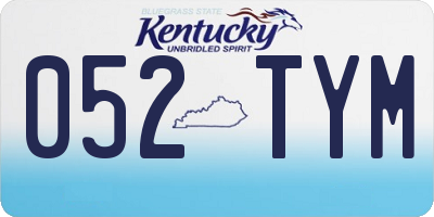 KY license plate 052TYM