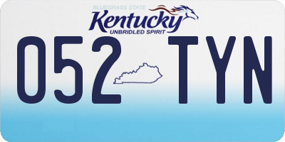 KY license plate 052TYN