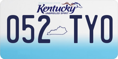 KY license plate 052TYO