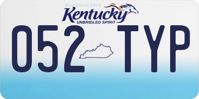 KY license plate 052TYP