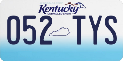 KY license plate 052TYS